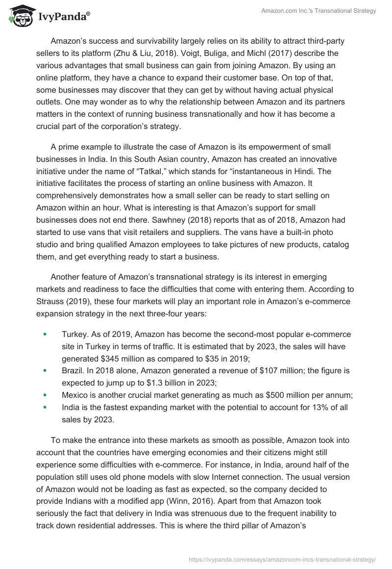 Amazon.com Inc.'s Transnational Strategy. Page 2