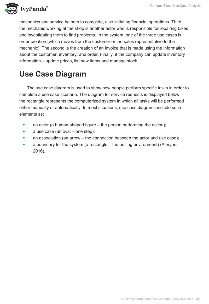Campus Bikes: Use Case Analysis. Page 2