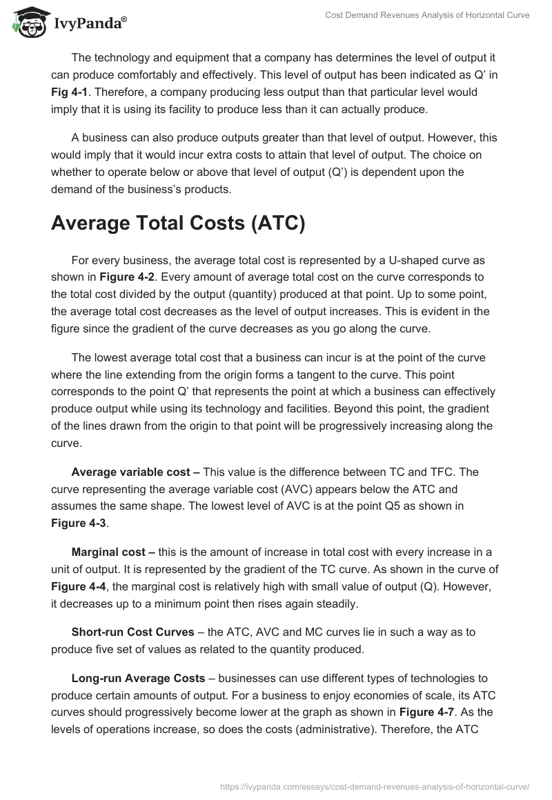 Cost Demand Revenues Analysis of Horizontal Сurve. Page 2