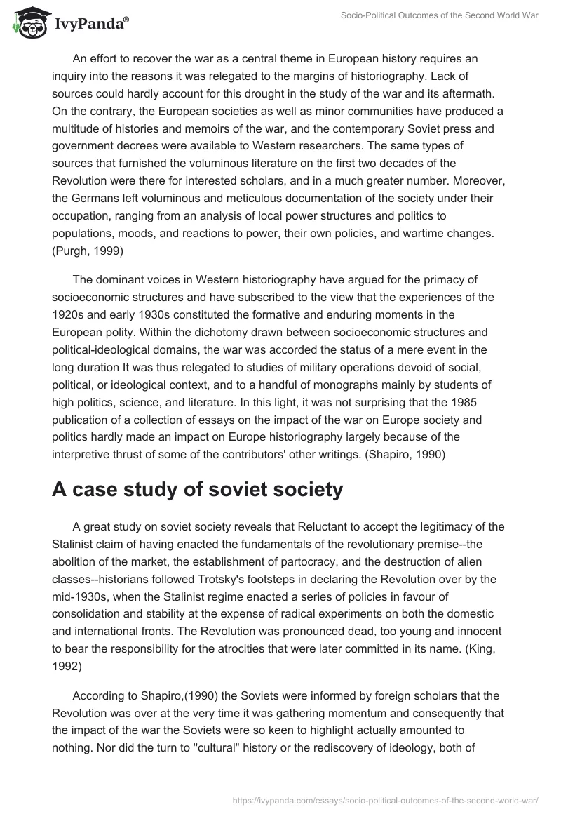 Socio-Political Outcomes of the Second World War. Page 2