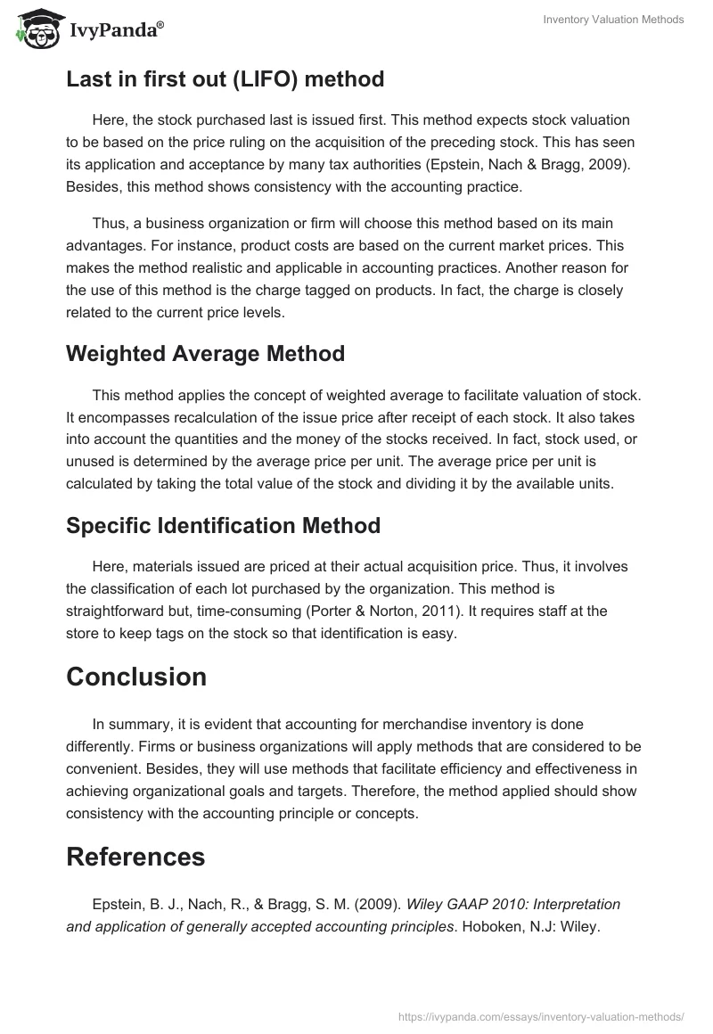 Inventory Valuation Methods. Page 2