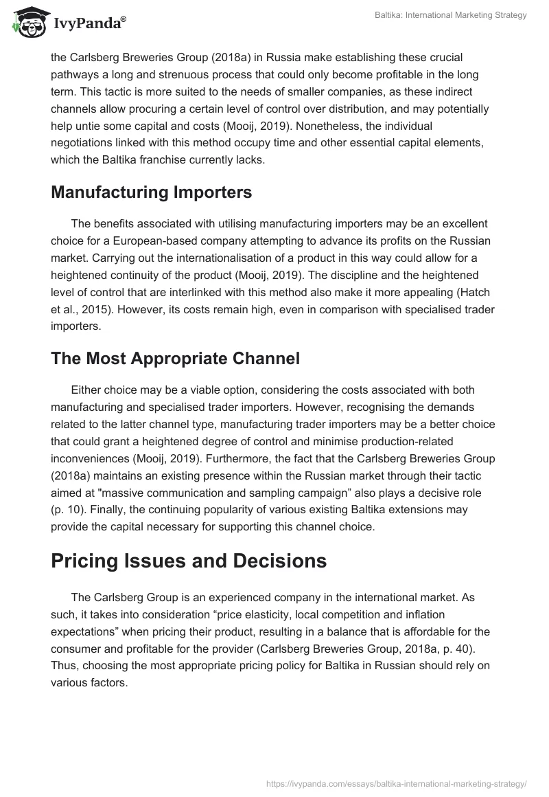 Baltika: International Marketing Strategy. Page 4