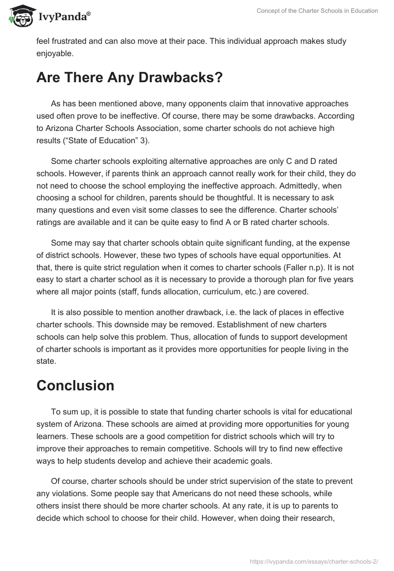 Concept of the Charter Schools in Education. Page 3