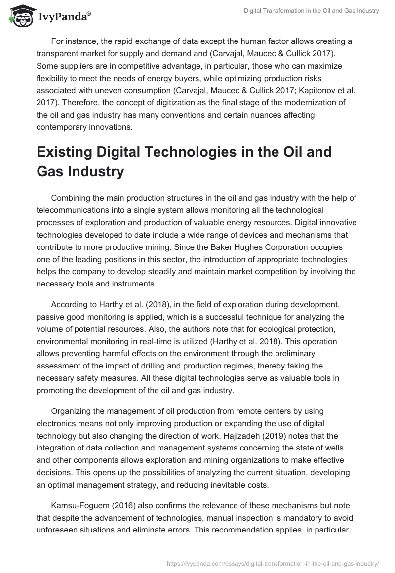 Digital Transformation in the Oil and Gas Industry. Page 4