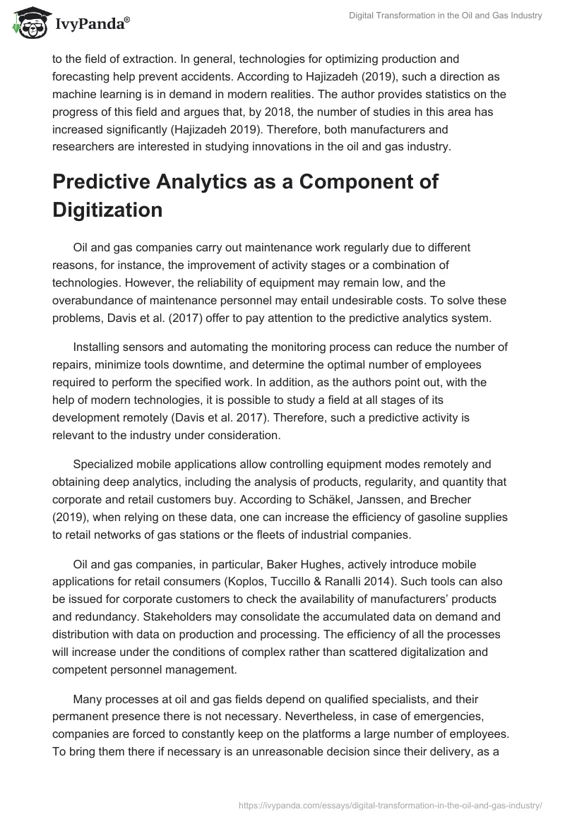 Digital Transformation in the Oil and Gas Industry. Page 5
