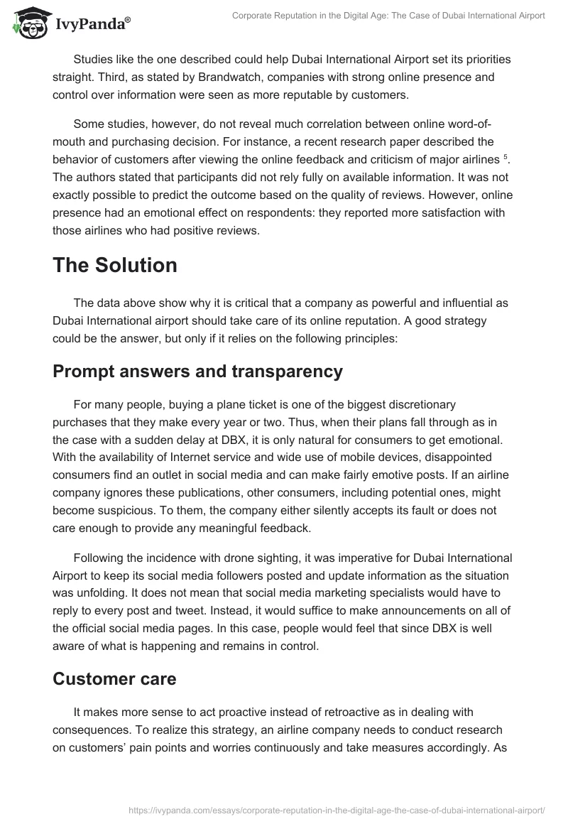 Corporate Reputation in the Digital Age: The Case of Dubai International Airport. Page 4