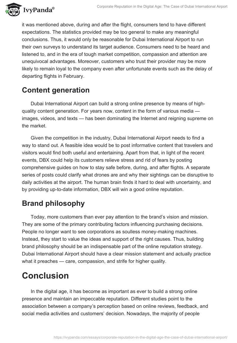 Corporate Reputation in the Digital Age: The Case of Dubai International Airport. Page 5
