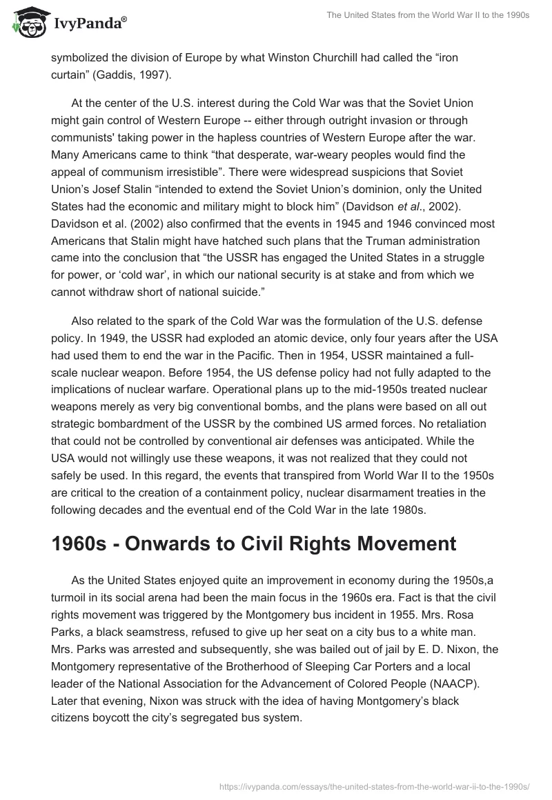 The United States From the World War II to the 1990s. Page 2