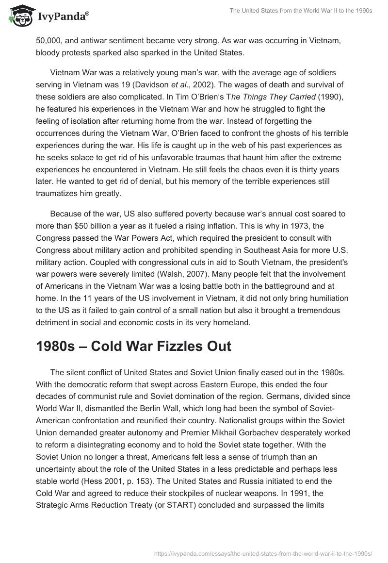 The United States From the World War II to the 1990s. Page 4