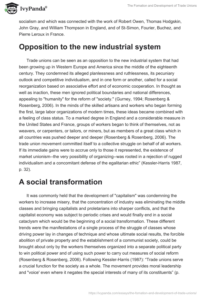 The Fomation and Development of Trade Unions. Page 2