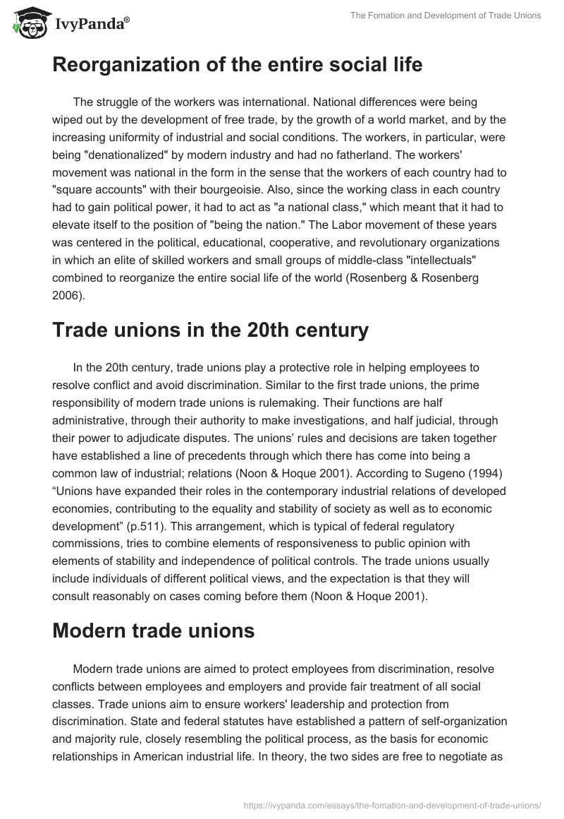 The Fomation and Development of Trade Unions. Page 4