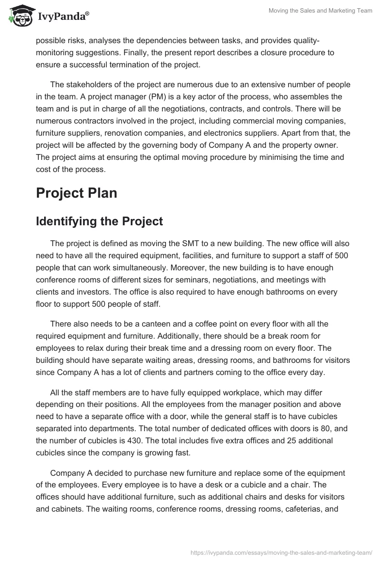 Moving the Sales and Marketing Team. Page 2