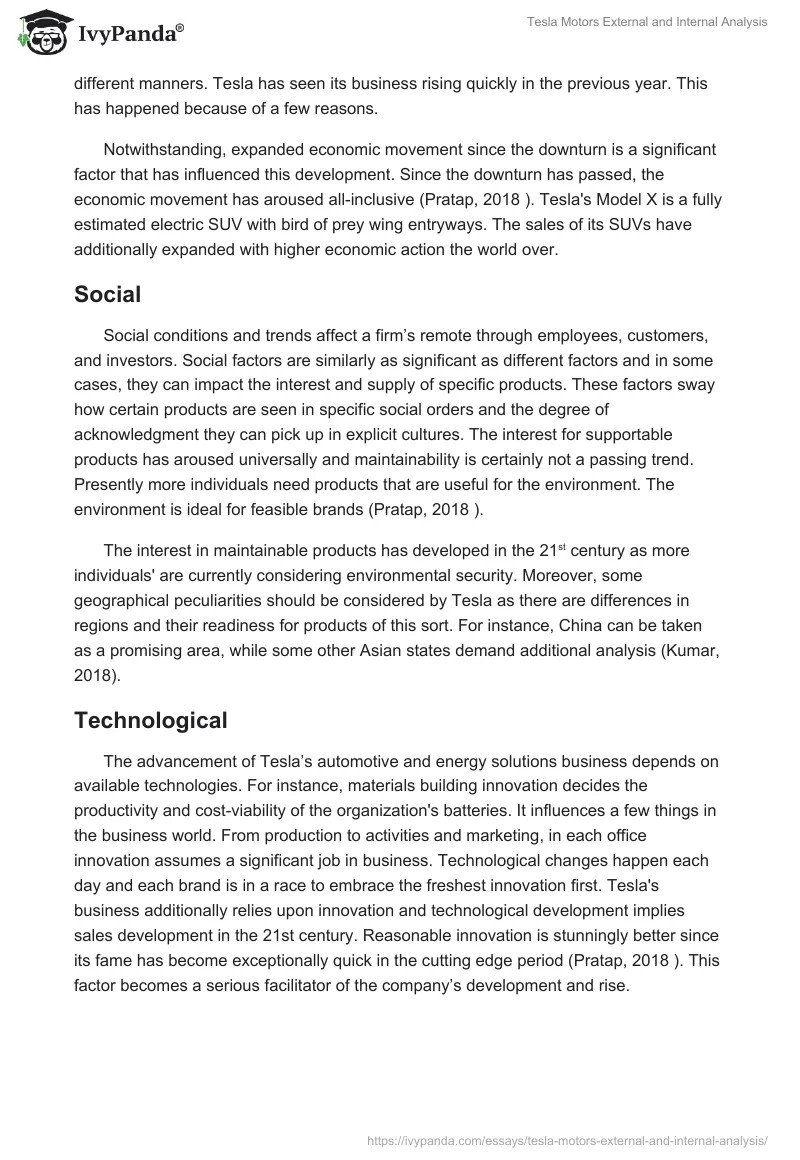 External and Internal Analysis of Tesla Essay. Page 2