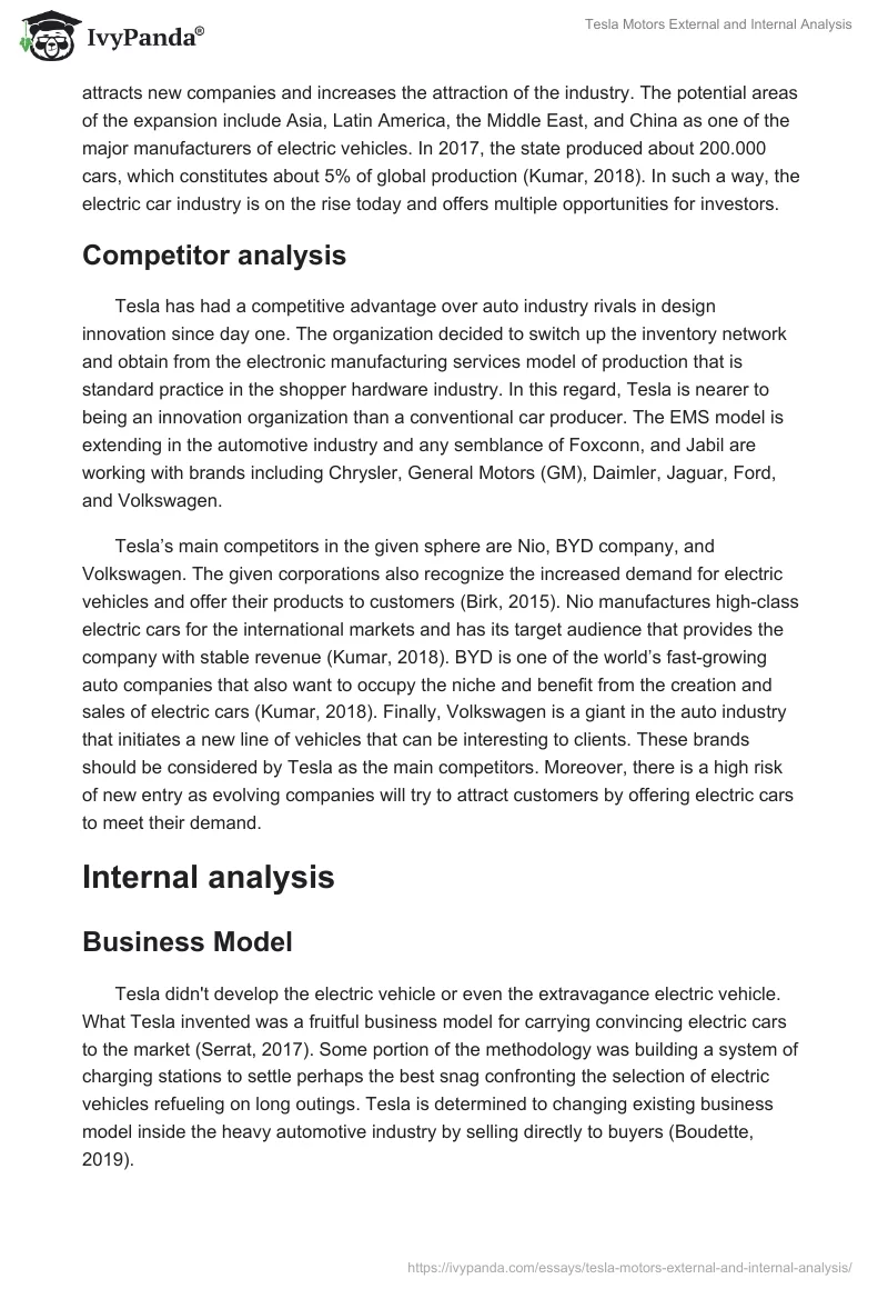 External and Internal Analysis of Tesla Essay. Page 4