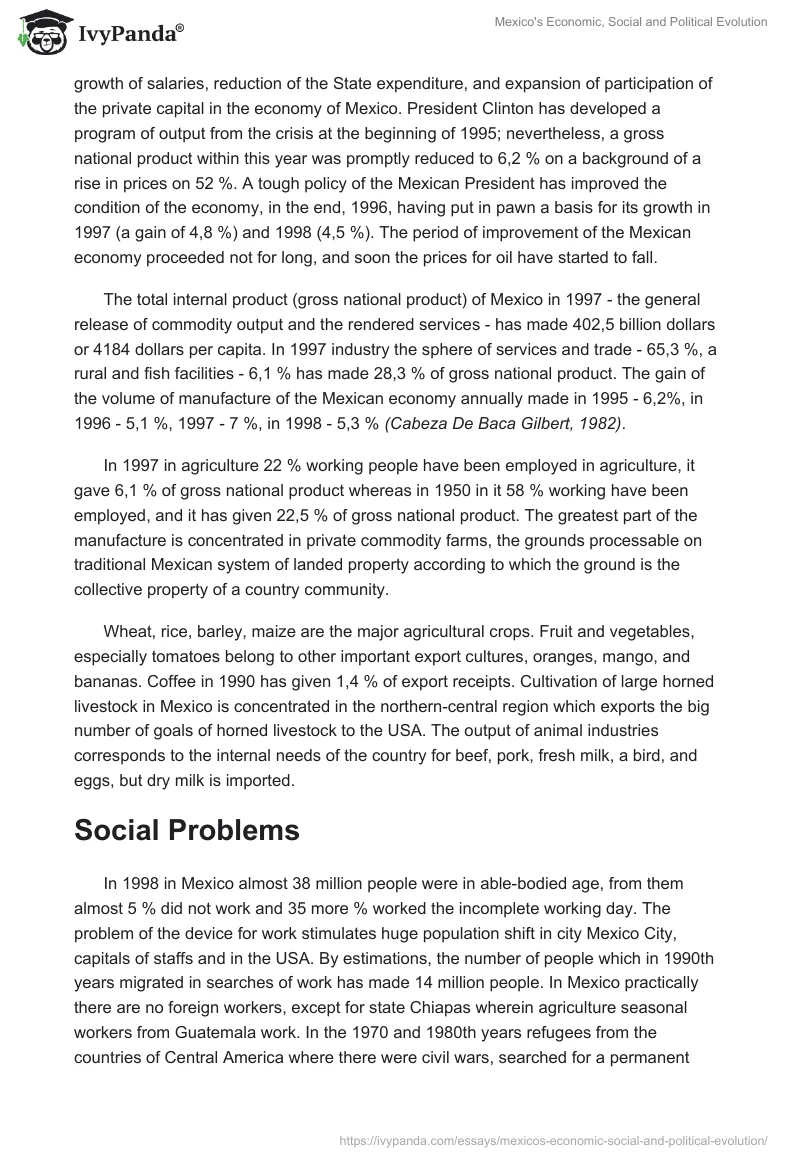 Mexico's Economic, Social and Political Evolution. Page 3