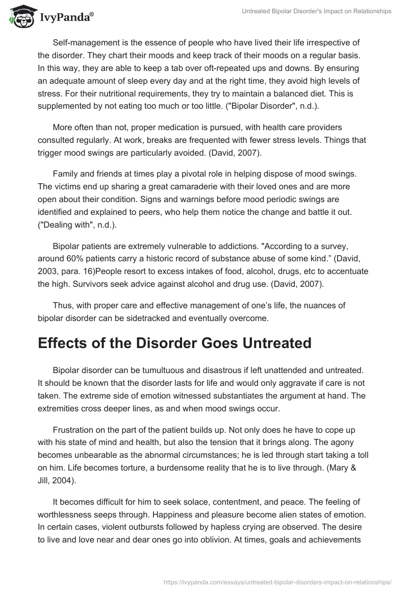 Untreated Bipolar Disorder's Impact on Relationships. Page 3