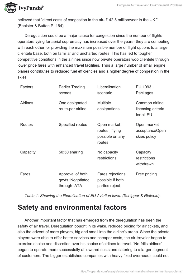 European Air Travel and Environmental Problems. Page 4