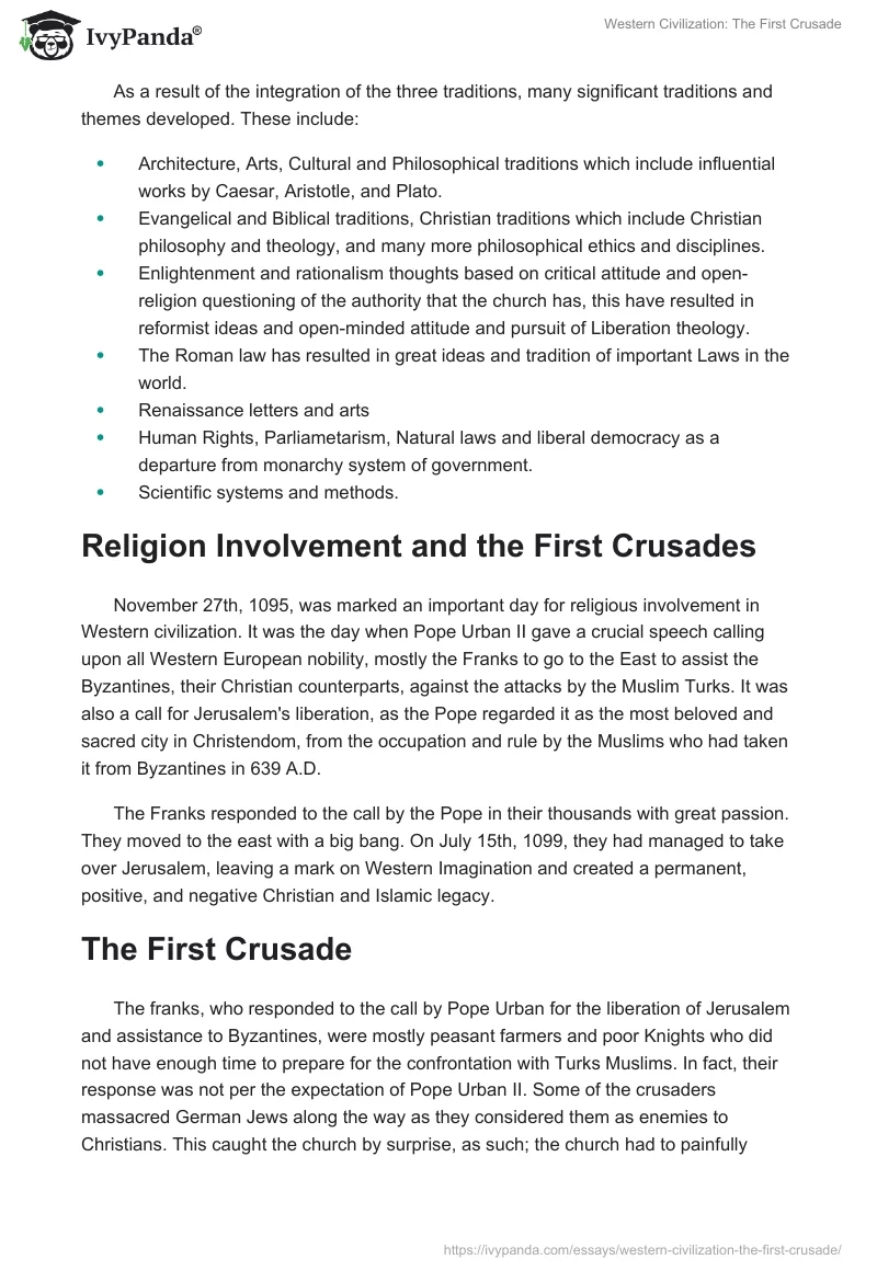 Western Civilization: The First Crusade. Page 2