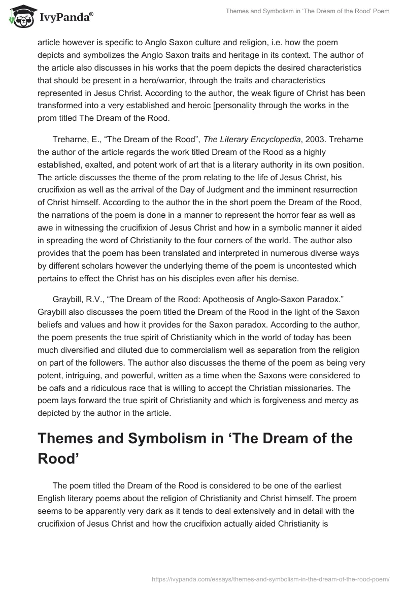 Themes and Symbolism in ‘The Dream of the Rood’ Poem. Page 2
