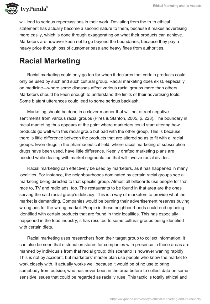 Ethical Marketing and Its Aspects. Page 2