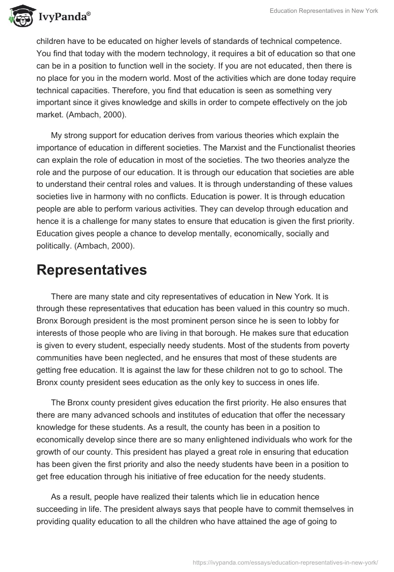 Education Representatives in New York. Page 2