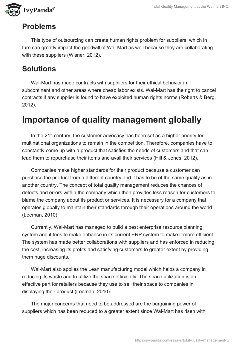 Total Quality Management at the Walmart Inc.. Page 4