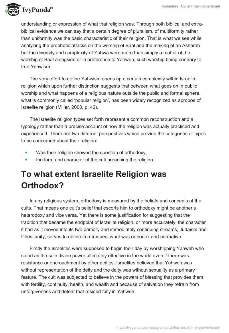 Humanities: Ancient Religion in Israel. Page 3