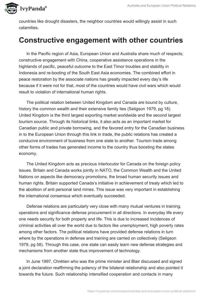 Australia and European Union Political Relations. Page 3