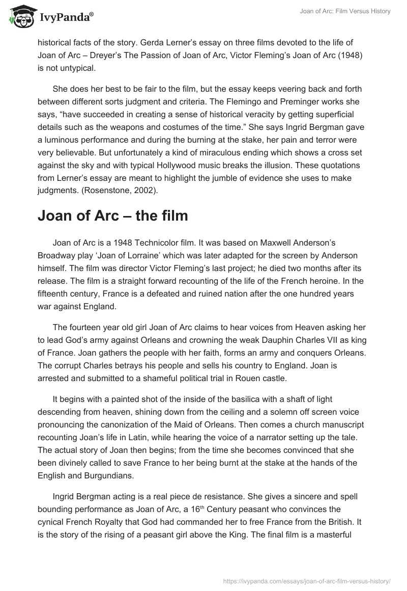 Joan of Arc: Film Versus History. Page 2