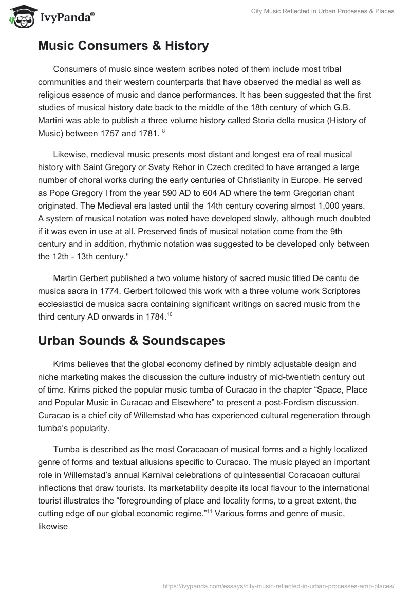 City Music Reflected in Urban Processes & Places. Page 3