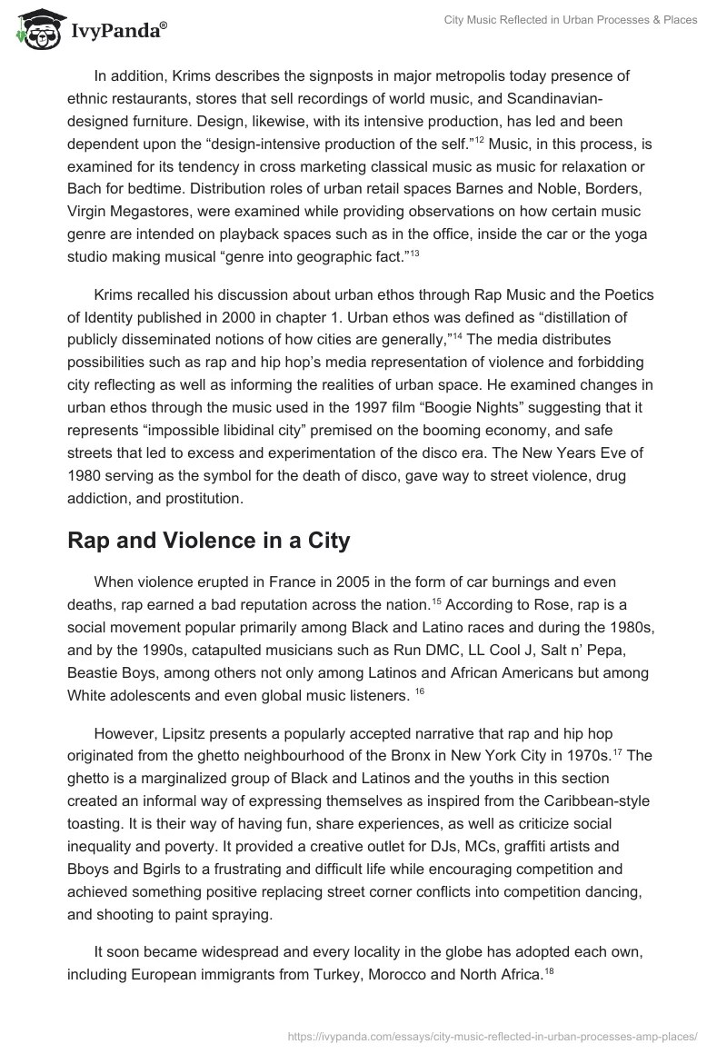 City Music Reflected in Urban Processes & Places. Page 4