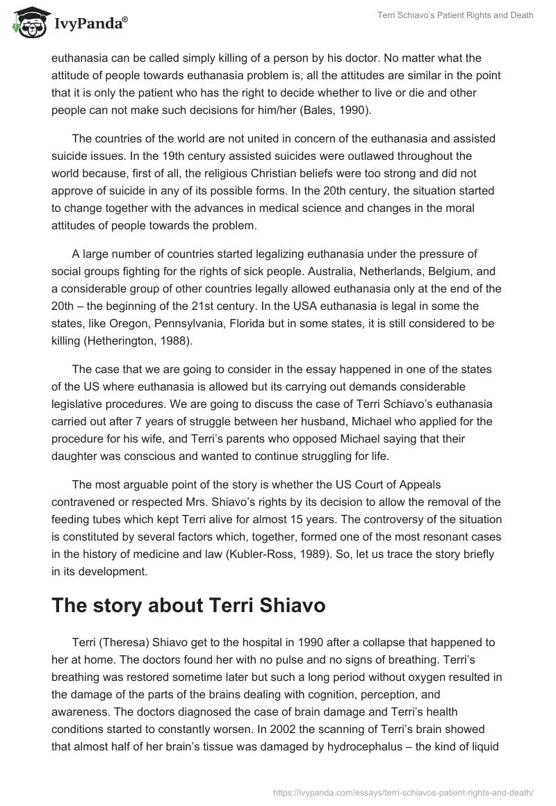 Terri Schiavo’s Patient Rights and Death. Page 2
