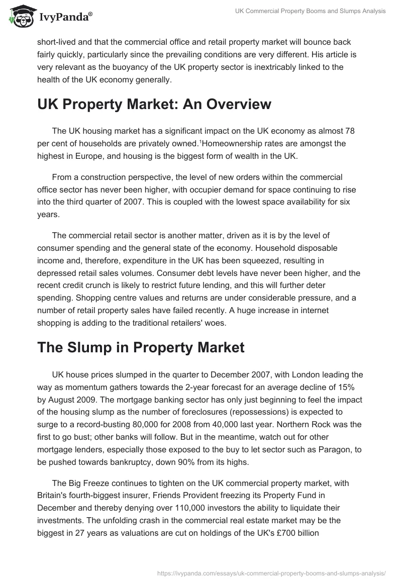 UK Commercial Property Booms and Slumps Analysis. Page 2