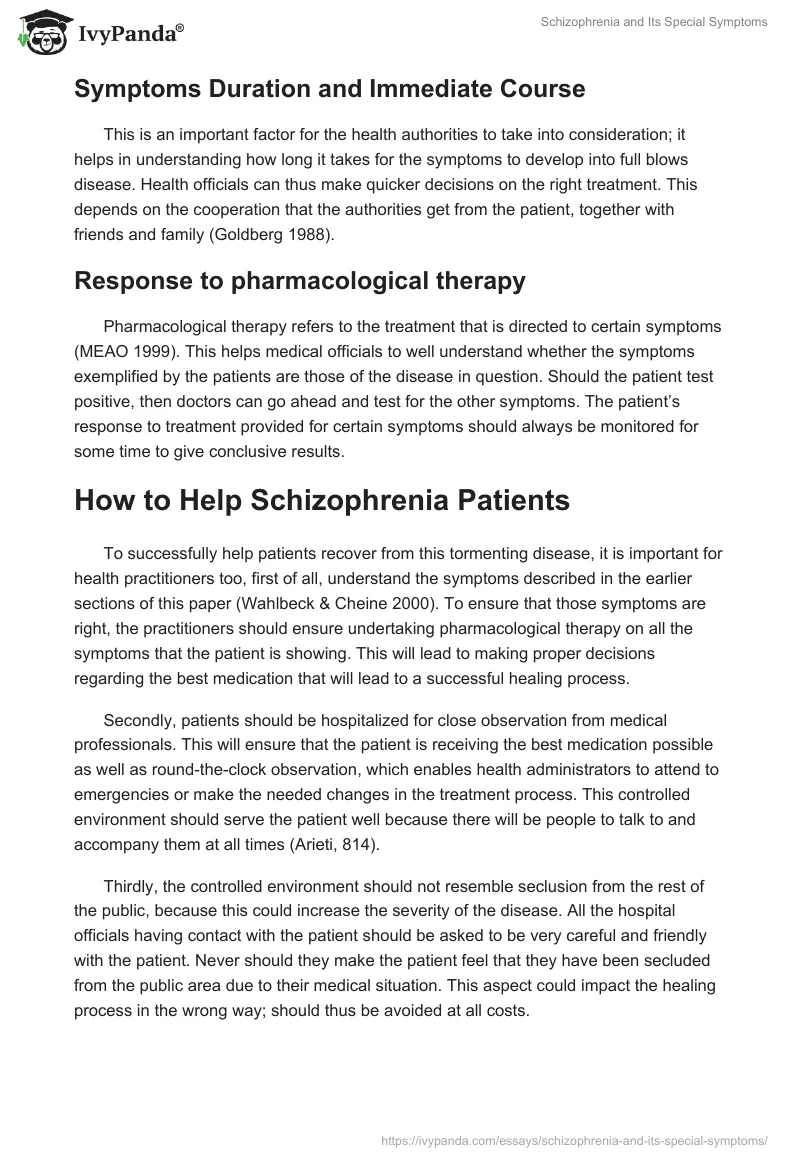 Schizophrenia and Its Special Symptoms. Page 5