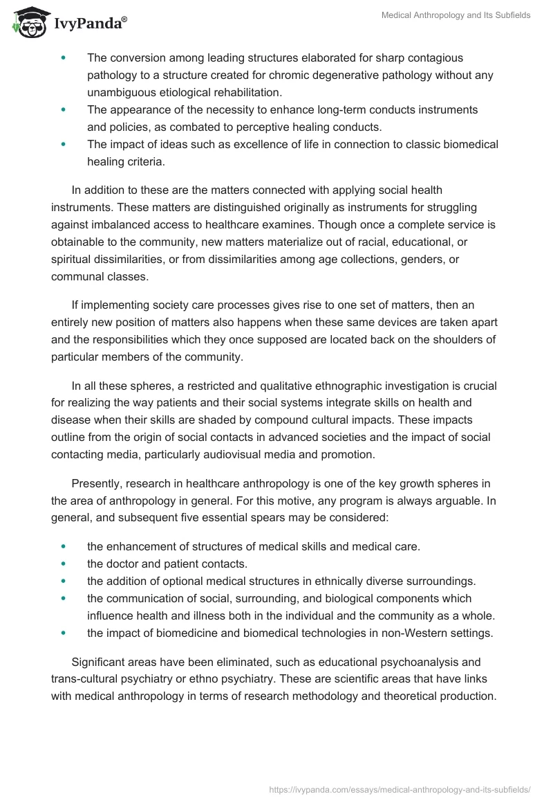 Medical Anthropology and Its Subfields. Page 3