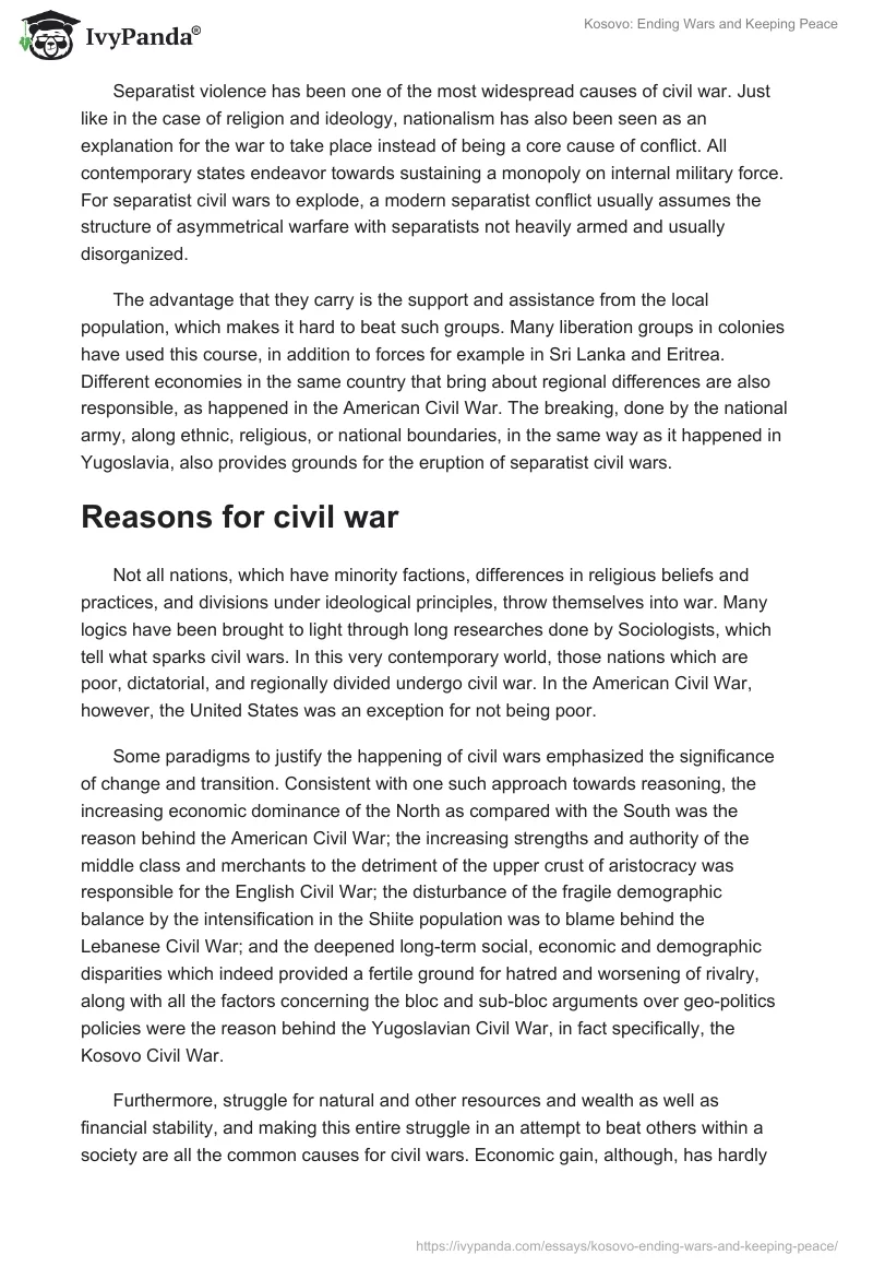Kosovo: Ending Wars and Keeping Peace. Page 4