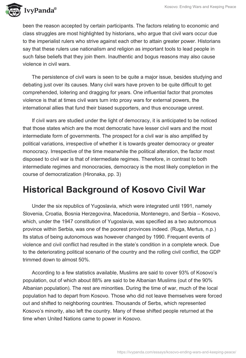 Kosovo: Ending Wars and Keeping Peace. Page 5