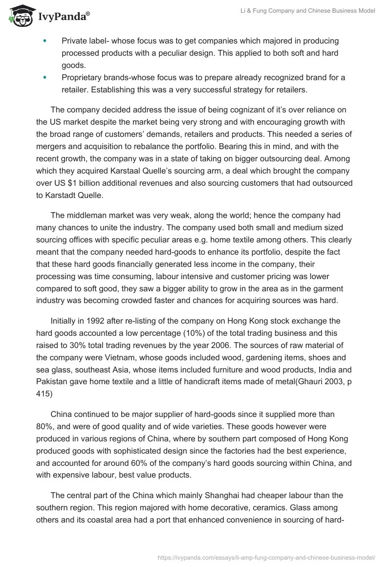 Li & Fung Company and Chinese Business Model. Page 3