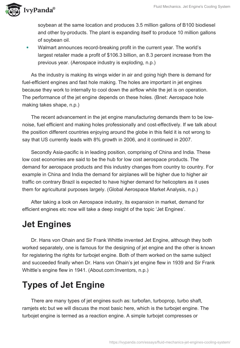 Fluid Mechanics. Jet Engine's Cooling System. Page 2