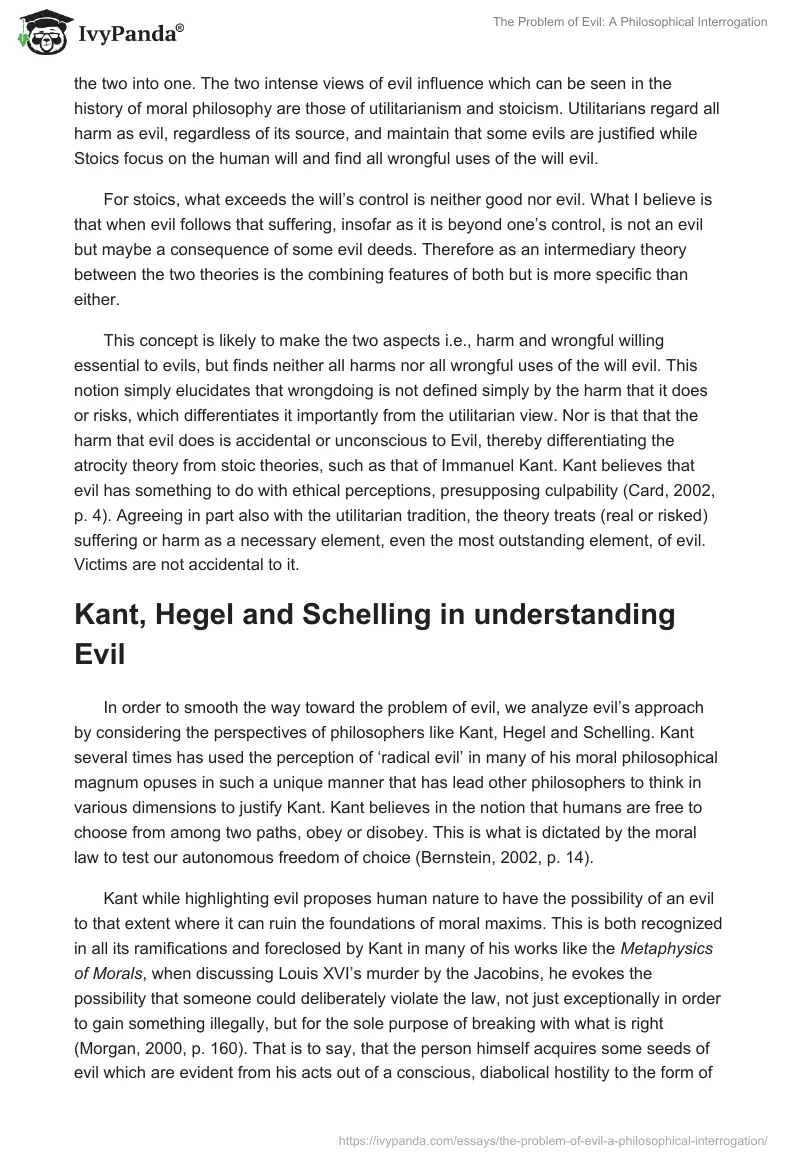 The Problem of Evil: A Philosophical Interrogation. Page 3