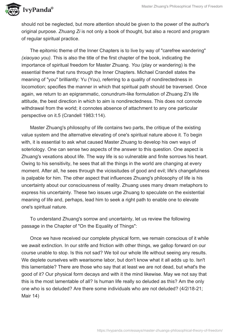 Master Zhuang's Philosophical Theory of Freedom. Page 3