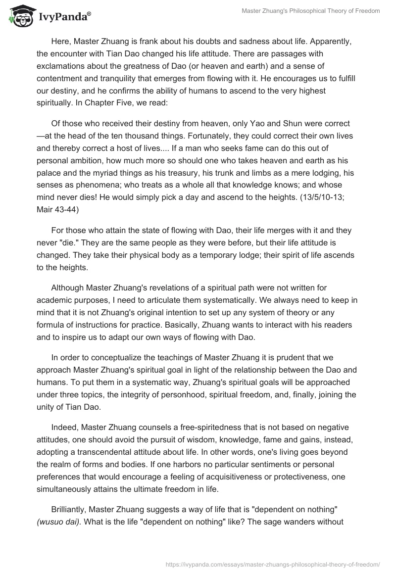 Master Zhuang's Philosophical Theory of Freedom. Page 4