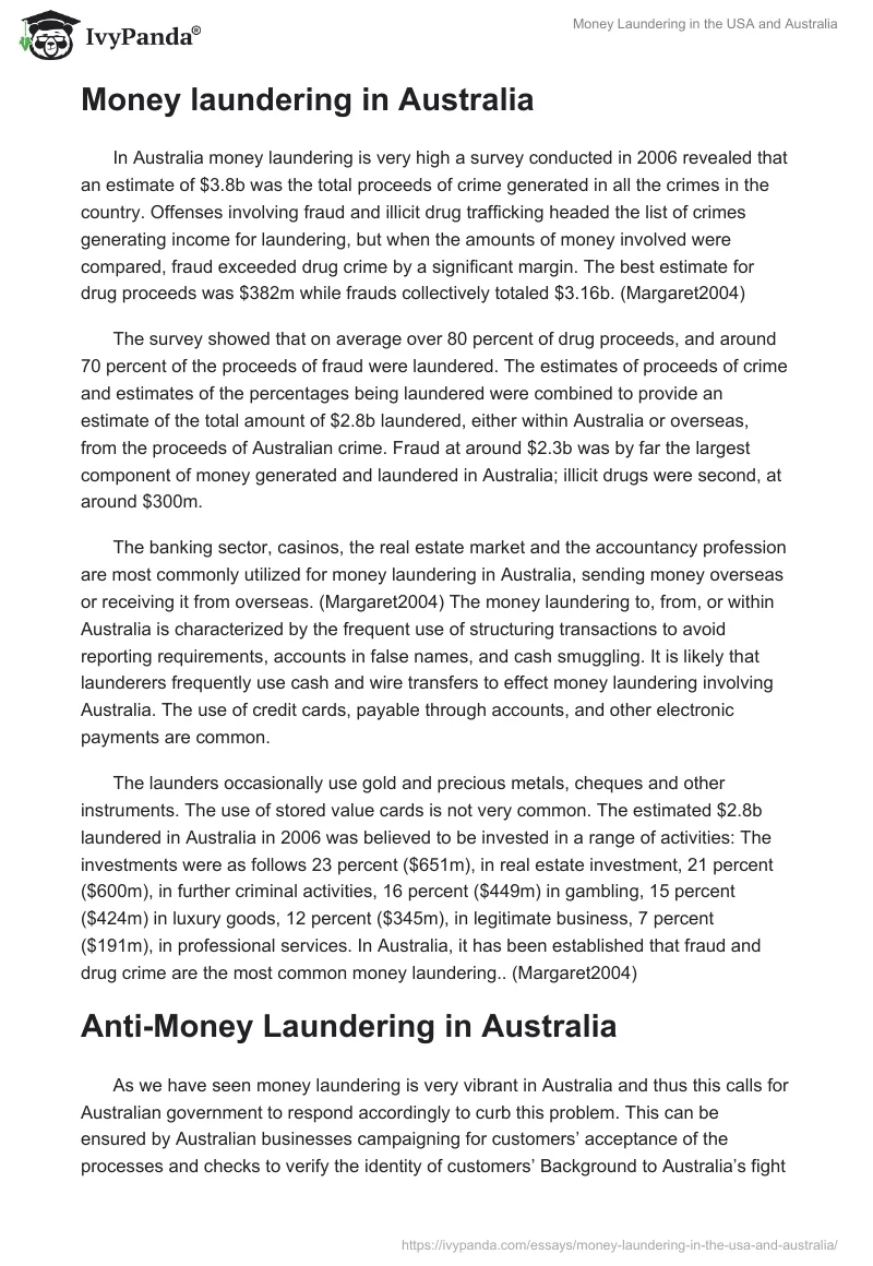 Money Laundering in the USA and Australia. Page 2
