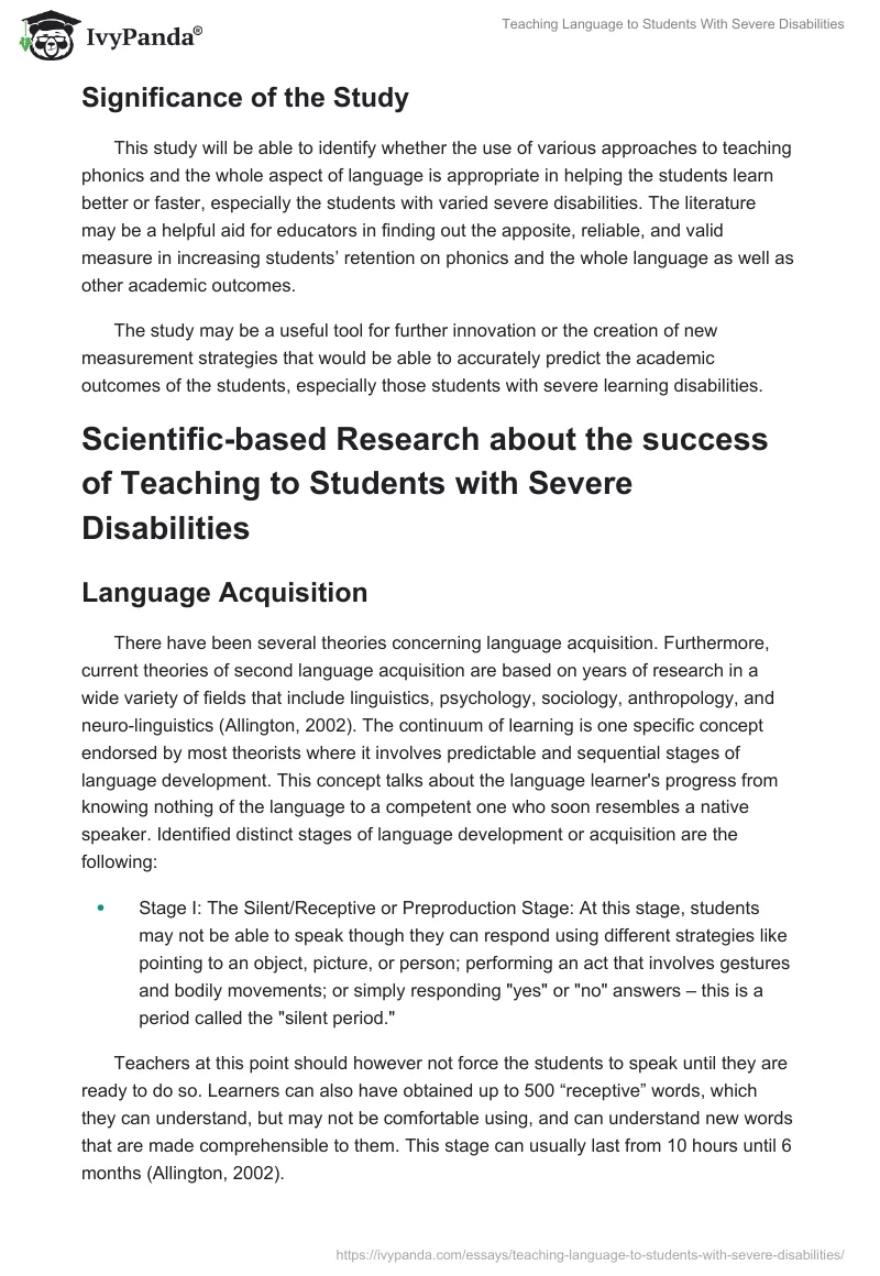 Teaching Language to Students With Severe Disabilities. Page 2
