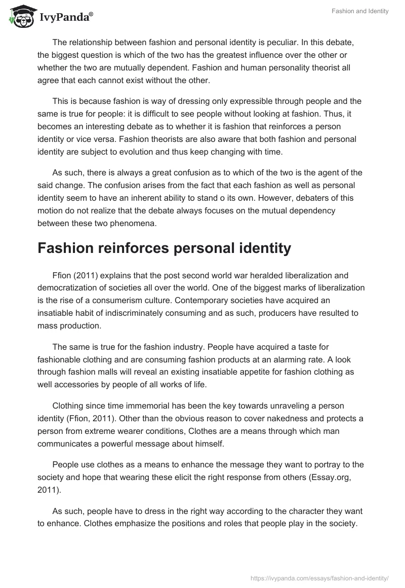 Fashion and Identity. Page 3