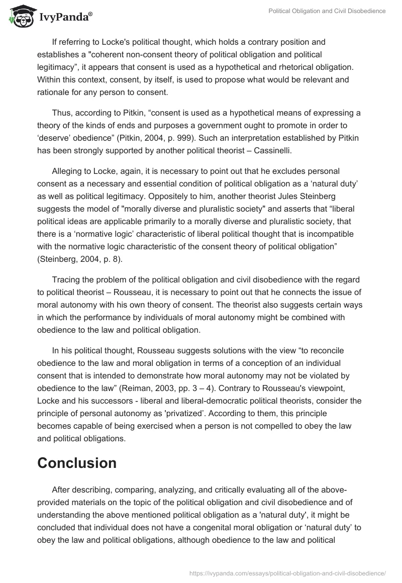 Political Obligation and Civil Disobedience. Page 3