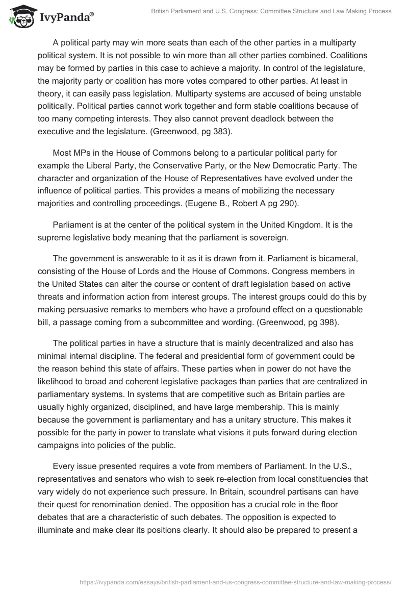 British Parliament and U.S. Congress: Committee Structure and Law Making Process. Page 4