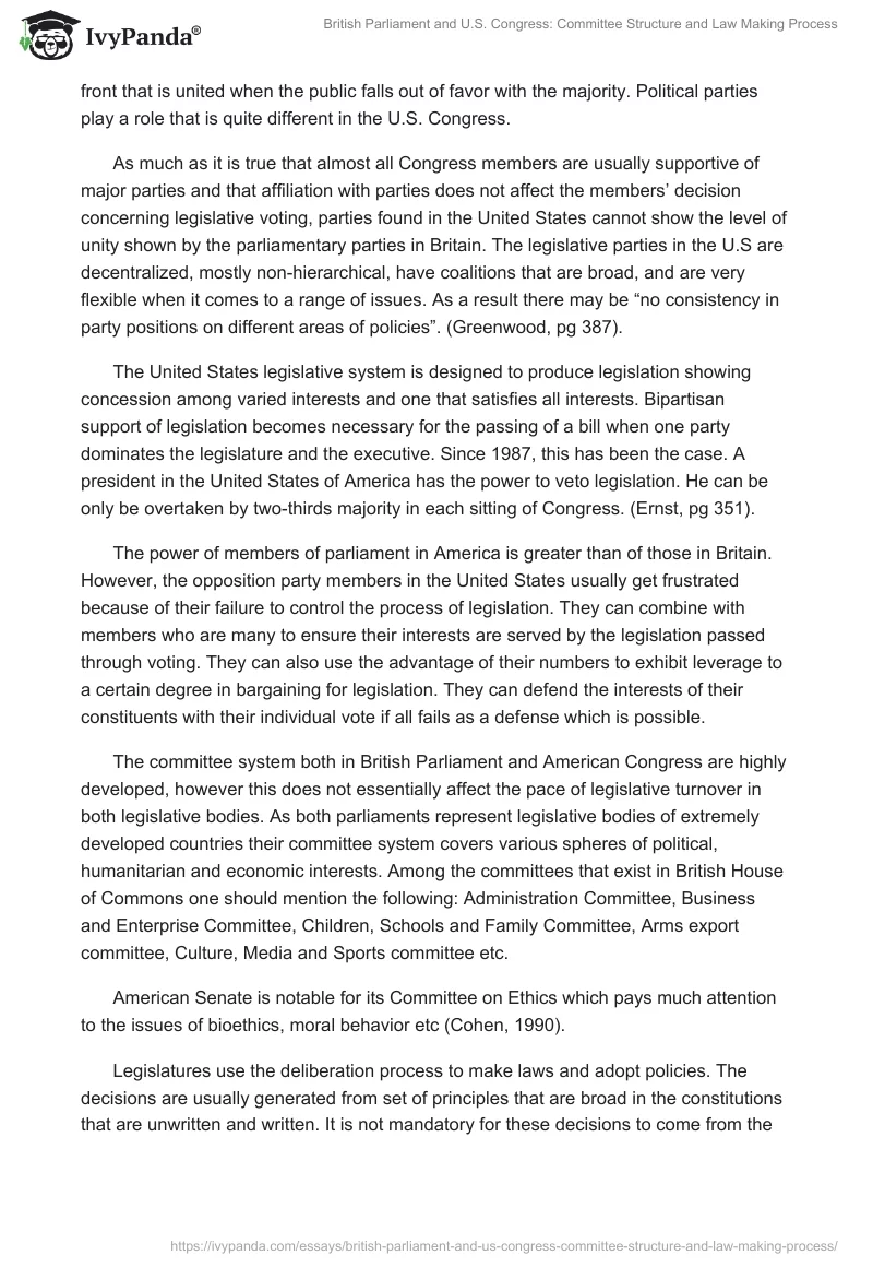 British Parliament and U.S. Congress: Committee Structure and Law Making Process. Page 5