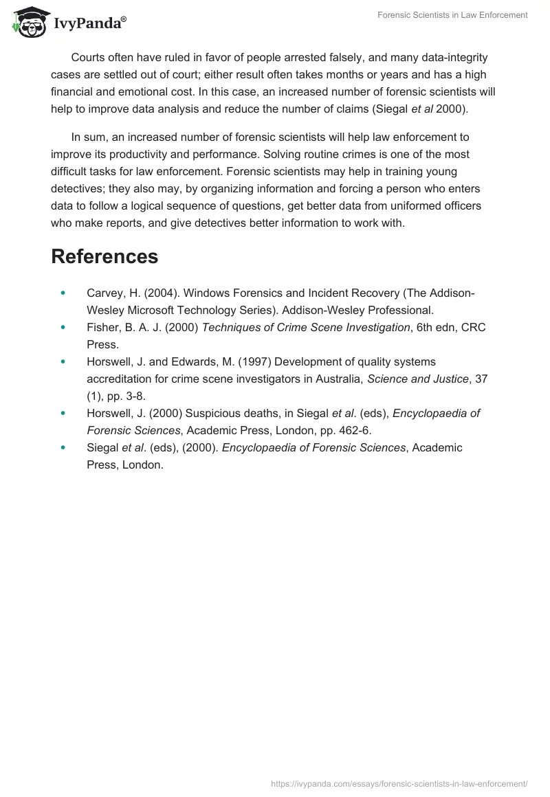 Forensic Scientists in Law Enforcement. Page 3