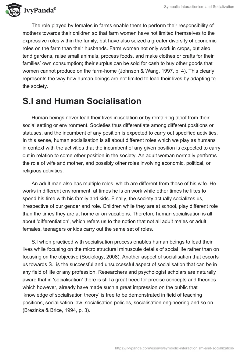 Symbolic Interactionism and Socialization. Page 2